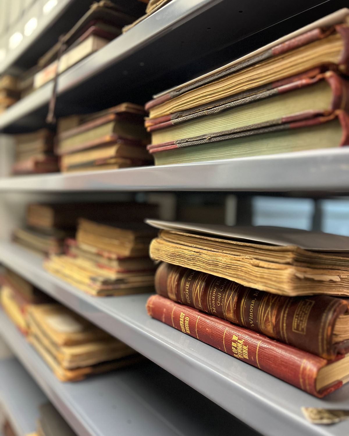 Books in Winona County Historical Society archival collections