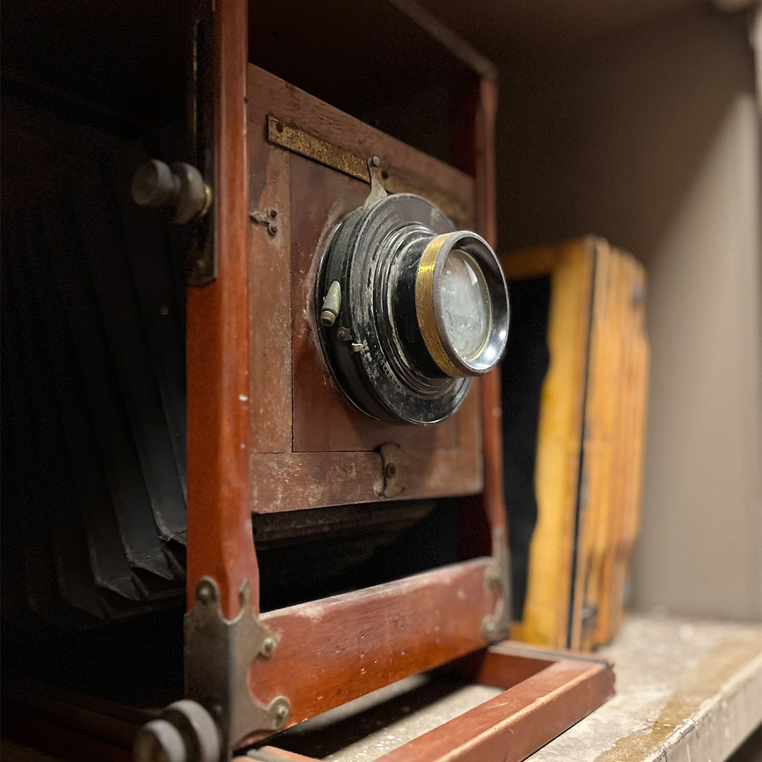 Historic camera artifact in Winona County Historical Society collections