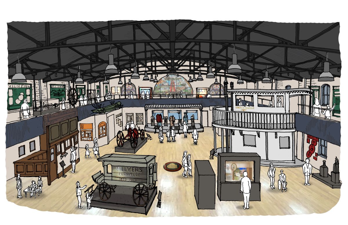 Artistic rendering of Winona County History Center Exhibits Hall