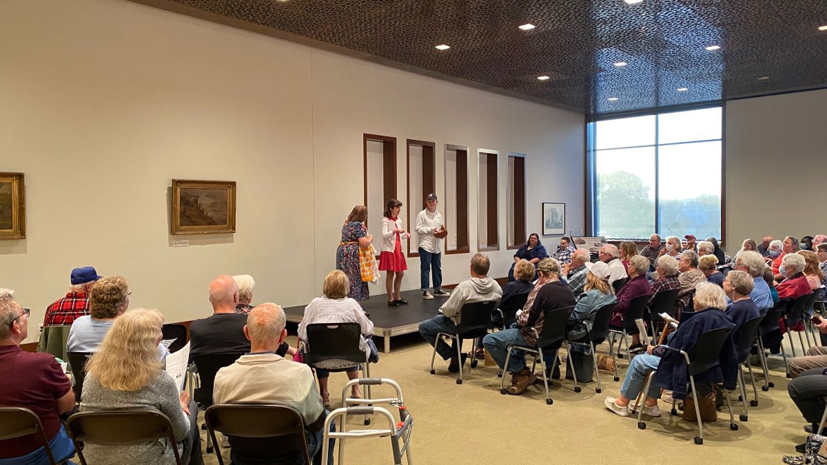 Cemetery Walk indoor accessible performance at Winona County History Center.