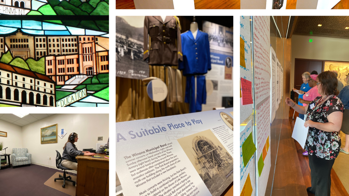 Collage of Winona County Historical Society activities in 2025.