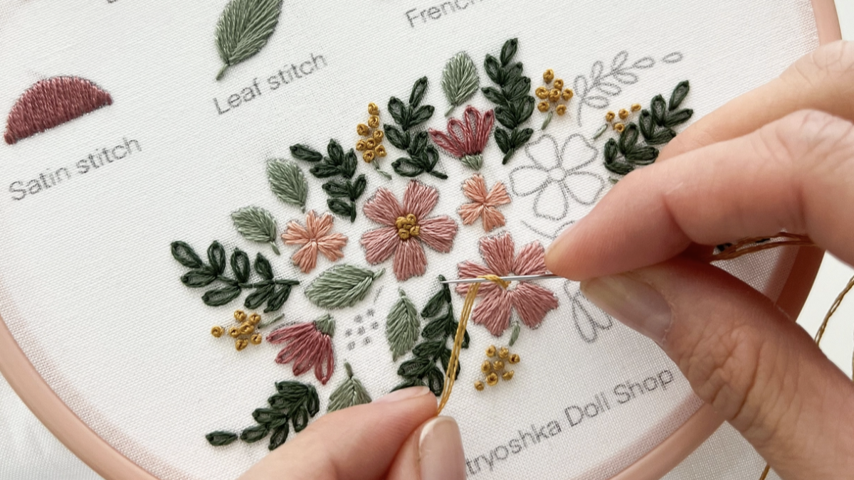 Museum Makers Class beginning to stitch at Winona County Historical Society