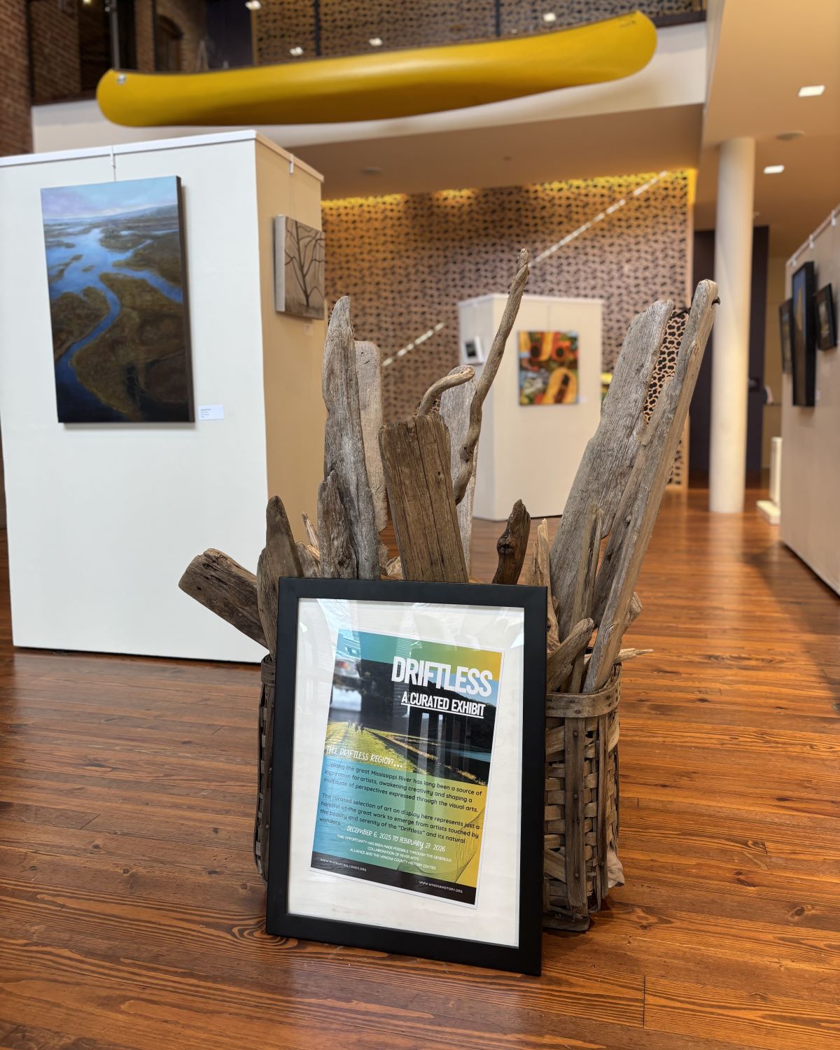 Driftless art show by River Arts Alliance in the Slaggie Family Lobby at Winona County Historical Society