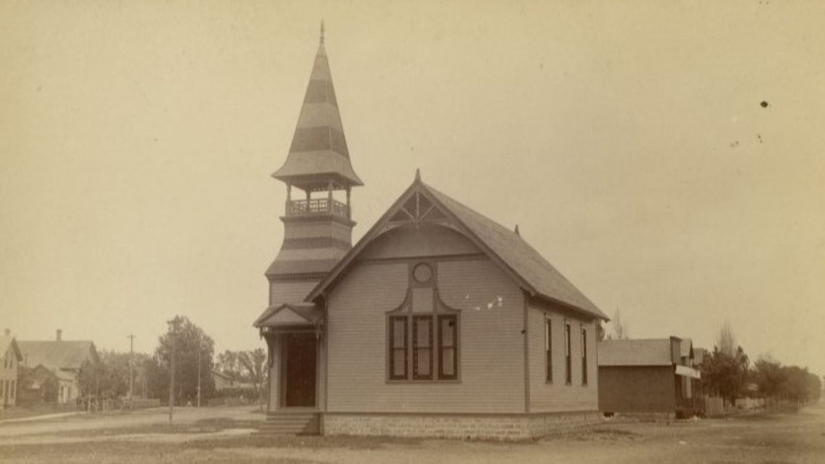 A church in Winona, Minnesota courtesy of the Winona County Historical Society archival collections.