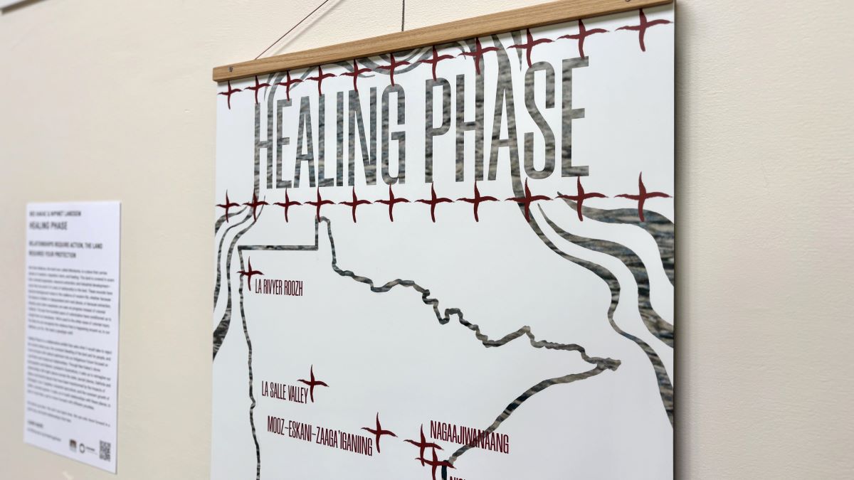 Healing Phase exhibition in Slaggie Family Lobby Art Gallery at Winona County Historical Society